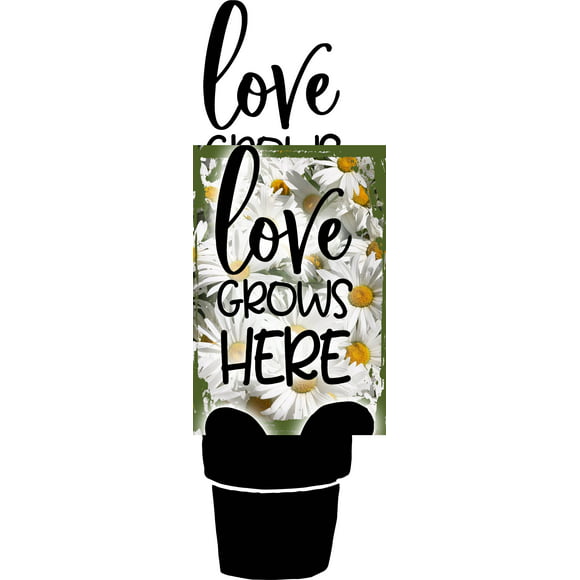 Love Grows Here Vintage Look Garden Chic  Metal Sign 108120020042